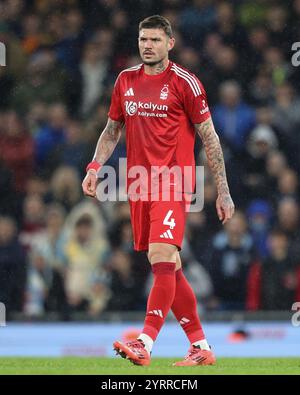 Morato of Nottingham Forest während des Premier League-Spiels Manchester City gegen Nottingham Forest im Etihad Stadium, Manchester, Großbritannien, 4. Dezember 2024 (Foto: Alfie Cosgrove/News Images) Stockfoto