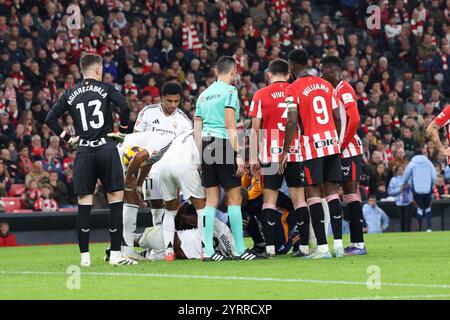 Spanisches Fußballspiel La Liga EA Sports zwischen Athletic Club und Real Madrid im San Mames Stadium in Bilbao, Spanien. Dezember 2024. Rudiger 900/Cordon Press Credit: CORDON PRESS/Alamy Live News Stockfoto