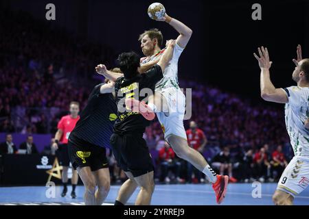 Albin LAGERGREN aus Magdeburg während des Handballspiels der EHF Champions League, Group Phase zwischen HBC Nantes und SC Magdeburg am 4. Dezember 2024 bei Neodif XXL in Nantes, Frankreich Stockfoto