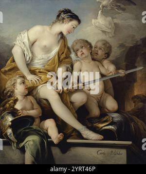 Charles André van Loo: Venus und Cupiden mit den Armen des Mars, 1743. Stockfoto