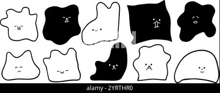 Handgezeichnetes Emoji | abstrakte Form Set Illustration | minimalistischer Doodle Vektor für Spaß und kreative Designs Stock Vektor