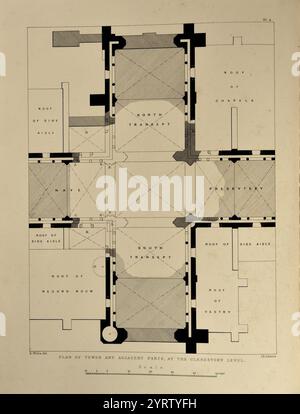 Chichester Cathedral Plan of Crossing Willis 1861. Stockfoto