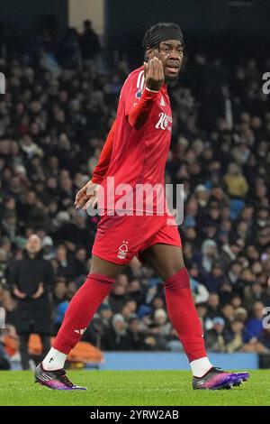 Dezember 2024; Etihad Stadium, Manchester, England; Premier League Football, Manchester City gegen Nottingham Forest; Anthony Elanga aus Nottingham Forest Stockfoto