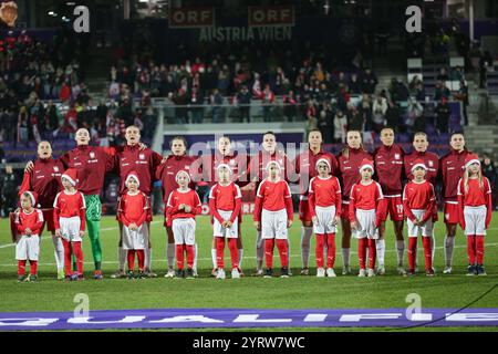 Wien, Österreich. Dezember 2024. Das polnische Team wurde beim Fußballspiel der UEFA-Europameisterschaft 2024/2025 zwischen Österreich und Polen in der Generali Arena gesehen. Endpunktzahl: Österreich 0:1 Polen. Quelle: SOPA Images Limited/Alamy Live News Stockfoto