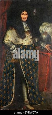 Circle of Henri Testelin - Portrait du roi Louis XIV en Costume de sacre, Paar. Stockfoto