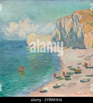 Claude Monet - Etretat, Strand und Falaise d'Amont Stockfoto