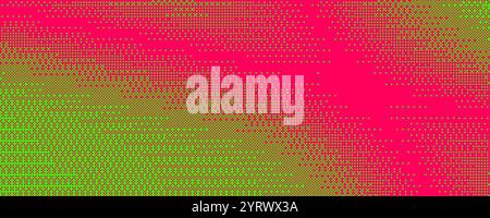 Hintergrund mit Pixelmuster und Bitmap-Spieltextur. Gepunkteter Dither-Vektor rot und grün Farbverlauf bg. Abstrakter geometrischer Rauschton auf dem Bildschirm. Retro Digital Stock Vektor
