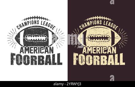 Design des American Football T-Shirts, des American Football T-Shirts, des American Football Champions League T-Shirts. Stock Vektor