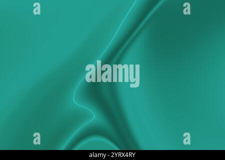 Ein glatter, abstrakter, fließender grüner Hintergrund mit subtilen geschwungenen Linien. Stockfoto