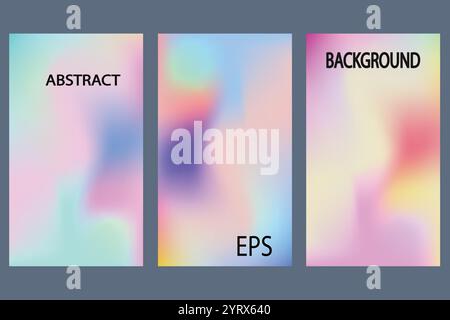 Verschwommene Hintergründe mit modernen abstrakten Vektorfarben verlaufender Gitterhintergrund. Vorlagensammlung für Broschüren, Poster, Banner, Flyer, Karten Stock Vektor