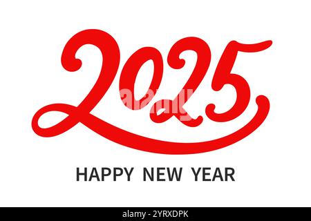 Neujahr 2025 Handschrift Banner Vektornummern Stock Vektor