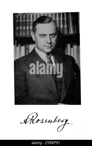 Alfred Ernst Rosenberg (1892 ? 1946) deutscher Nazi-Theoretiker und Ideologe. Er war Leiter des Auswärtigen Amtes der NSDAP während der gesamten Herrschaft des NS-Deutschlands (1933?1945) und leitete zwischen 1934 und 1945 das Amt Rosenberg, eine offizielle nationalsozialistische Einrichtung für Kulturpolitik und Überwachung. Er wurde zum Tode durch Erhängen verurteilt und am 16. Oktober 1946 hingerichtet. Stockfoto