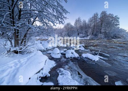 Ruuti Koski am Fluss Vantaa Stockfoto