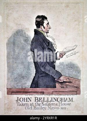 John Bellingham (ca. 1769 ? 18. Mai 1812) war ein englischer Kaufmann und Täter des Mordes an Spencer Perceval, dem einzigen britischen Premierminister, der 1812 ermordet wurde. Stockfoto