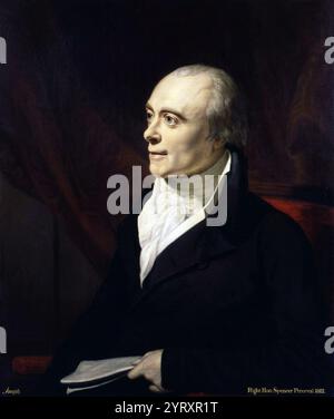 Spencer Perceval von George Francis Joseph. Spencer Perceval KC (1. November 1762 ? 11. Mai 1812) war ein britischer Staatsmann und Barrister, der vom Oktober 1809 bis zu seiner Ermordung im Mai 1812 Premierminister des Vereinigten Königreichs war. Er ist der einzige britische Premierminister, der ermordet wurde, und der einzige Generalstaatsanwalt, der Premierminister wurde. Stockfoto