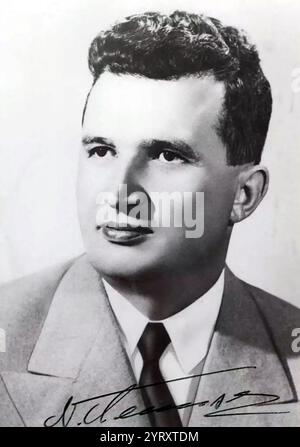 Nicolae Ceausescu (1918 ? 25. Dezember 1989), rumänischer Politiker und letzter kommunistischer Führer Rumäniens, der von 1965 bis 1989 Generalsekretär der Kommunistischen Partei Rumäniens war. Er wurde im Dezember 1989 in der rumänischen Revolution gestürzt und hingerichtet Stockfoto