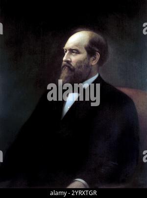 Offizielles Porträt des US-Präsidenten James Abram Garfield (1881), von Calvin Curtis (1822?1893) Stockfoto