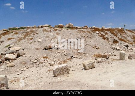 Ruinen von Bayt Jibrin (Beit Guvrin), Israel. Im 8. Jahrhundert v. Chr. war das Dorf Teil des Königreichs Juda. Nach den Wirren des ersten jüdisch-römischen Krieges und dem Aufstand in Bar Kokhba wurde die Stadt unter dem Namen Eleutheropolis zu einer blühenden römischen Kolonie und einem wichtigen Verwaltungszentrum. Das Gelände wurde 1863 von Victor Guerin ausgegraben. Stockfoto