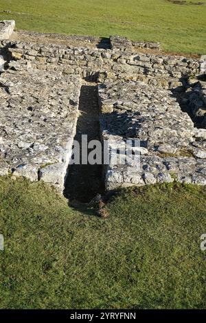 North Leigh Roman Villa war eine römische Hofvilla im Evenlode Valley in Oxfordshire. Der Architekt Henry Hakewill grub die Ruinen in den Jahren 1813–1916 aus. Professor Francis Haverfield führte 1910 weitere Ausgrabungen durch. Ausgrabungen deuten darauf hin, dass das Gelände erstmals in der späten Eisenzeit besetzt wurde. Im 1. Oder frühen 2. Jahrhundert n. Chr. wurde das erste Villengebäude errichtet. Stockfoto