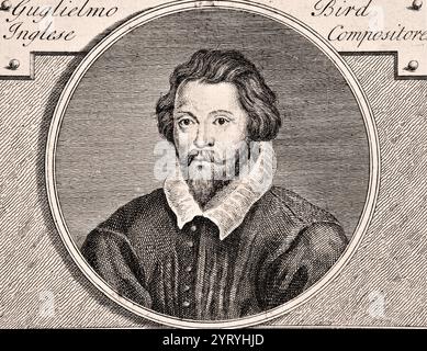 William Byrd (ca. 1540 ? 4. Juli 1623) englischer Renaissance-Komponist, der neben John Dunstaple, Thomas Tallis und Henry Purcell einer der bedeutendsten Komponisten der Alten Musik Englands war. Stockfoto