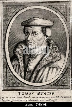 Thomas M?ntzer (ca. 1489 ? 27. Mai 1525) war ein deutscher Prediger und Theologe der frühen Reformation, dessen Opposition sowohl gegen Martin Luther als auch gegen die römisch-katholische Kirche zu seinem offenen Widerstand gegen die spätfeudale Autorität in Mitteldeutschland führte. Stockfoto