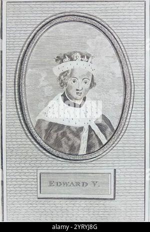 Edward V. (1470 ? 1483) König von England von April bis Juni 1483. Eduard V. und sein jüngerer Bruder Richard von Shrewsbury, Duke of York, waren die Prinzen im Tower, die verschwanden, nachdem sie in den Tower geschickt wurden. Die Verantwortung für ihren Tod wird weithin Richard III. Zugeschrieben Stockfoto