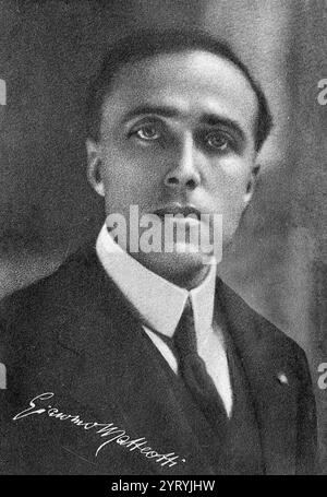 Giacomo Matteotti (1885 ? 10. Juni 1924) italienischer sozialistischer Politiker. Am 30. Mai 1924 sprach er öffentlich im italienischen Parlament und behauptete, dass die italienischen Faschisten bei den italienischen Parlamentswahlen 1924 Betrug begangen hätten, und verurteilte die Gewalt, mit der sie Stimmen gewinnen wollten. Elf Tage später wurde er von Faschisten entführt und getötet. Stockfoto