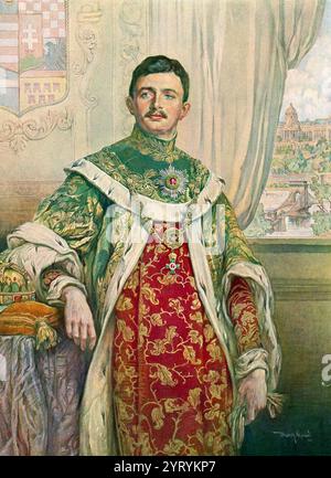 Karl I. oder Karl I. (1887 ? 1922) Kaiser von Österreich, König von Ungarn und der letzte der Monarchen des Hauses Habsburg-Lothringen, der über Österreich-Ungarn herrschte. Karl wurde Erbe von Kaiser Franz Joseph, als sein Onkel Erzherzog Franz Ferdinand von Österreich 1914 ermordet wurde. Er regierte ab November 1916? November 1918. Stockfoto