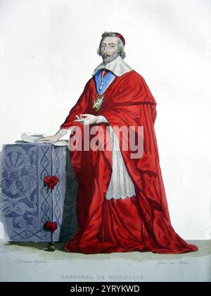 Armand Jean du Plessis, Herzog von Richelieu (1585 ? 1642), bekannt als Kardinal Richelieu, französischer Staatsmann. Er wurde bekannt als l'Minence rouge. Erster Staatsminister 1624 ? 1642. Porträt des 17. Jahrhunderts. Stockfoto