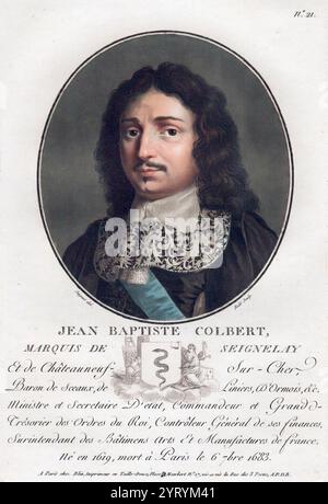 Jean-Baptiste Colbert, französischer Staatsmann unter Ludwig XIV. 1788 Stockfoto