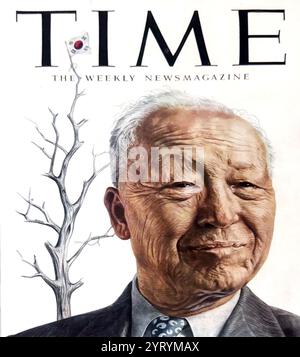 Titelseite der Ausgabe des Time Magazine 1953. Syngman Rhee (1875 - 1965). Erster Präsident Südkoreas von 1948 bis 1960. Stockfoto