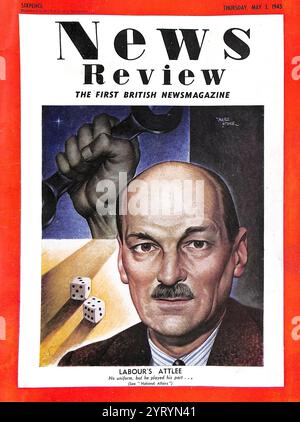 Clement Attlee, (1883 ? 1967) britischer Premierminister von 1945 bis 1951. Vorsitzender der Labour Party von 1935 bis 1955. Stellvertretender Premierminister während der Koalitionsregierung unter Winston Churchill. Stockfoto