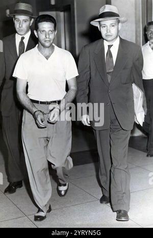 Verhafteter kommunistischer Verdächtiger in den USA während der MacCarthy Red-Schrecken-Ära. 1953 Stockfoto