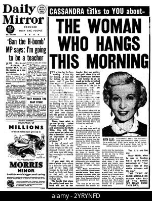 1955 war Ruth Ellis die letzte Frau, die in Großbritannien hingerichtet wurde, nachdem ihr Liebhaber David Blakely erschossen worden war. Stockfoto