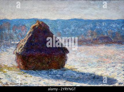 Kornstapel. (Schneeeffekt), 1891. Öl auf Leinwand. Museum of Fine Arts, Boston. Von Claude Monet Stockfoto
