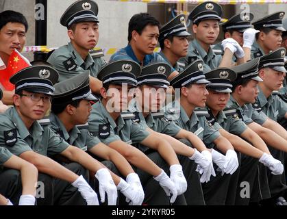 Chinesische Polizeikadetten, Peking, China 2010 Stockfoto