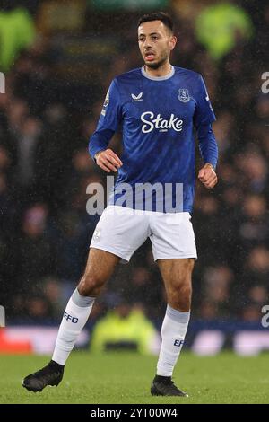 Liverpool, Großbritannien. Dezember 2024. Dwight McNeil von Everton während des Spiels Everton FC gegen Wolverhampton Wanderers FC English Premier League im Goodison Park, Liverpool, England, Großbritannien am 4. Dezember 2024 Credit: Every Second Media/Alamy Live News Stockfoto