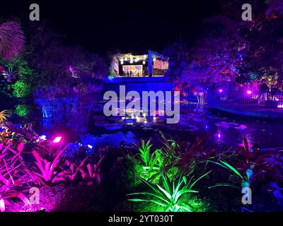 Neapel, Usa. Dezember 2024. Johnsonville Night Lights in the Garden, veranstaltet im Naples Botanical Garden in Naples, Florida, Mittwoch, 4. Dezember 2024. Quelle: Jennifer Graylock/Alamy Live News Stockfoto