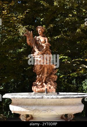 Brunnen von Ceres in den Gärten des Königlichen Palastes von La Granja de San Ildefonso (Spanien) Stockfoto