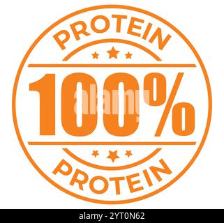 100 Prozent High Protein Badge, High Protein Seal, Aufkleber, Tag, Symbol Für Emblem Vektor Stock Vektor