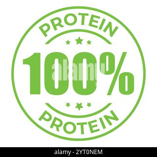 100 Prozent High Protein Badge, High Protein Seal, Aufkleber, Tag, Symbol Für Emblem Vektor Stock Vektor