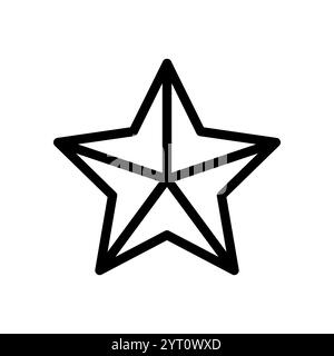 Fünfspitzer Sternumriss für Deko- oder Designelemente, Bewertung, Erfolg, Silhouette, Symbol, flach, Stern Stock Vektor