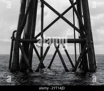 Beryl Field, Nordsee, NDT-Inspektor arbeitet Stockfoto