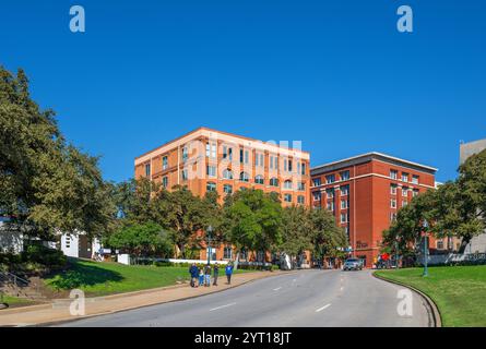 Blick auf das Schulbuchdepot-Gebäude, Dealey Plaza, Dallas, Texas, USA. Dealey Plaza war der Ort des John F. Kennedy-Mordes in 1 Stockfoto