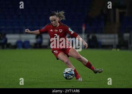 LILY WOODHAM, Wales/Republik Irland, Frauen-Europameisterschaft 2025 - WEQ Play-offs Runde 2 29. November 2024, Cardiff City Stadium Stockfoto