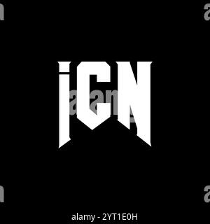 ICN-Letter-Logo für Technologieunternehmen. ICN-Logo-Design in Schwarz-weiß-Farbkombination. ICN-Logo, ICN-Vektor, ICN-Design, ICN-Symbol, ICN-Alph Stock Vektor