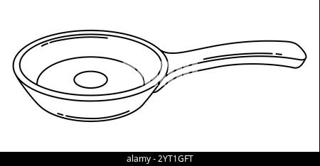 Abbildung: Bratpfanne. Stilvolles Küchenobjekt zum Kochen von Rezepten und Menüs. Stock Vektor