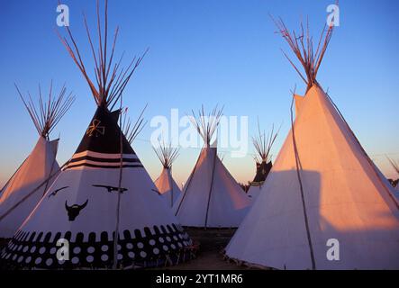 Blackfeet Tipi Camp, North American Indian Days, Browning, Blackfeet Indian Reservation, Montana, USA Stockfoto