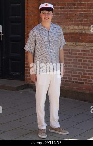 Ordrup, Dänemark. Juni 2024. Kronprinz Christian nach seinem Abschluss am Ordrup Gymnasium in Kopenhagen. (Foto: Kristian Tuxen Ladegaard Berg/SOPA Images/SIPA USA) Credit: SIPA USA/Alamy Live News Stockfoto