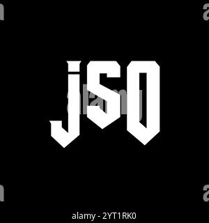 JSO-Letter-Logo für Technologieunternehmen. Schwarz-weiße Farbkombination mit JSO-Logo. JSO-Logo, JSO-Vektor, JSO-Design, JSO-Symbol, JSO-Alph Stock Vektor